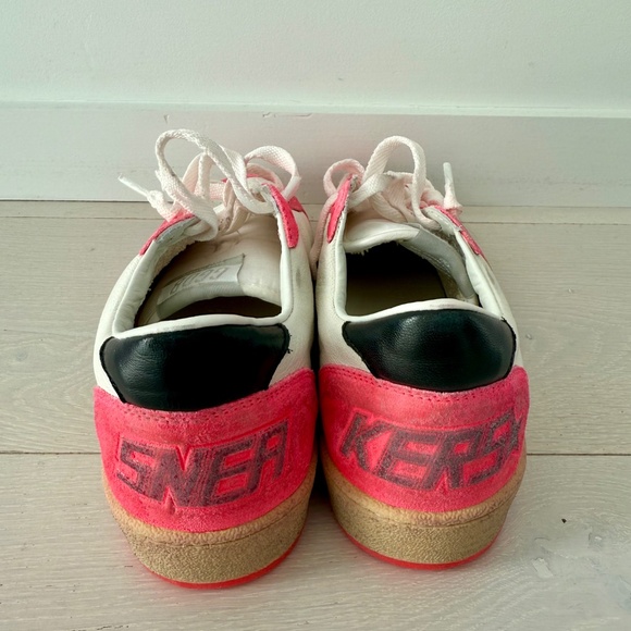 Golden Goose Ball Star Sneaker White Leather/Pink/Metallic 38/8 NIB - Picture 4 of 10
